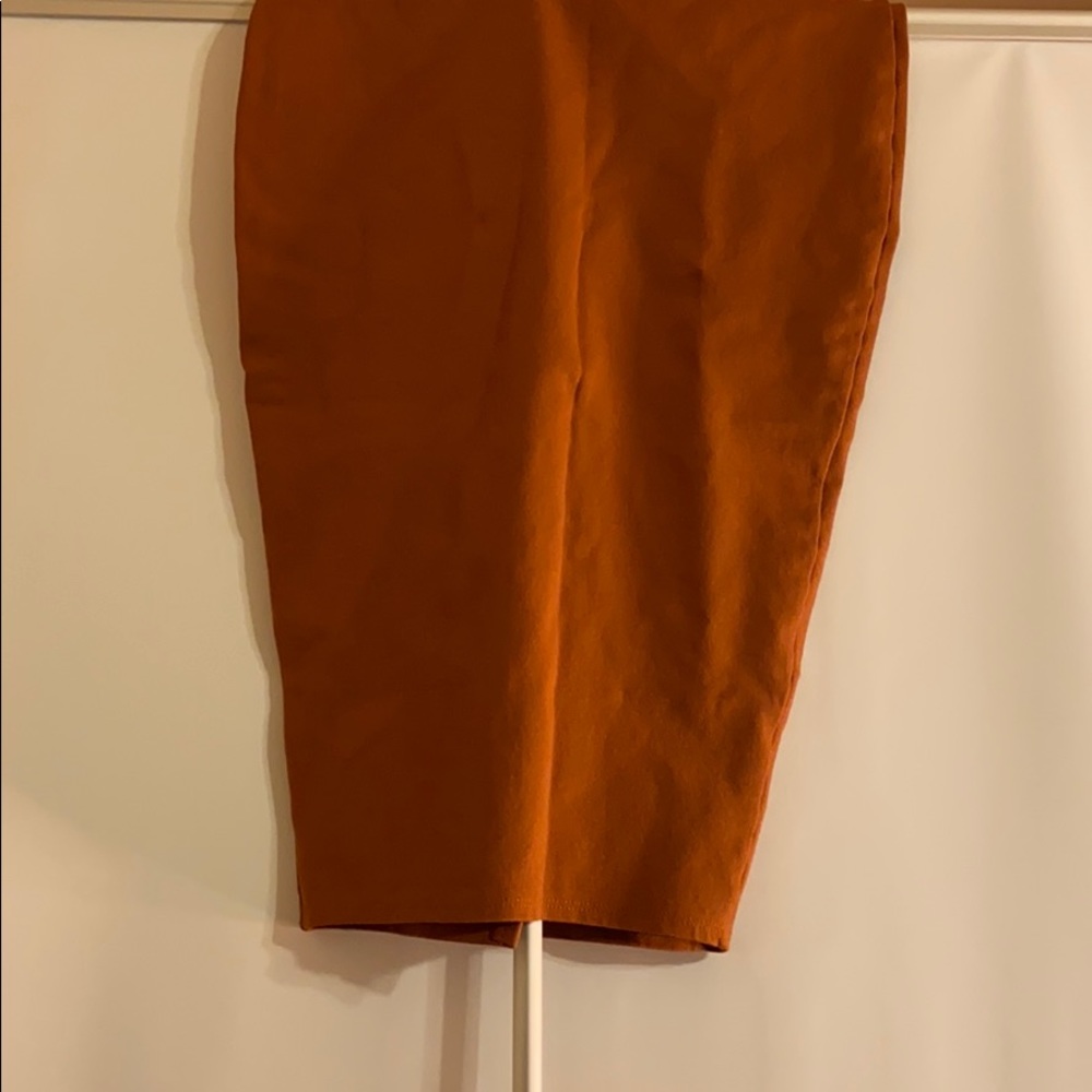 Rust pencil skirt